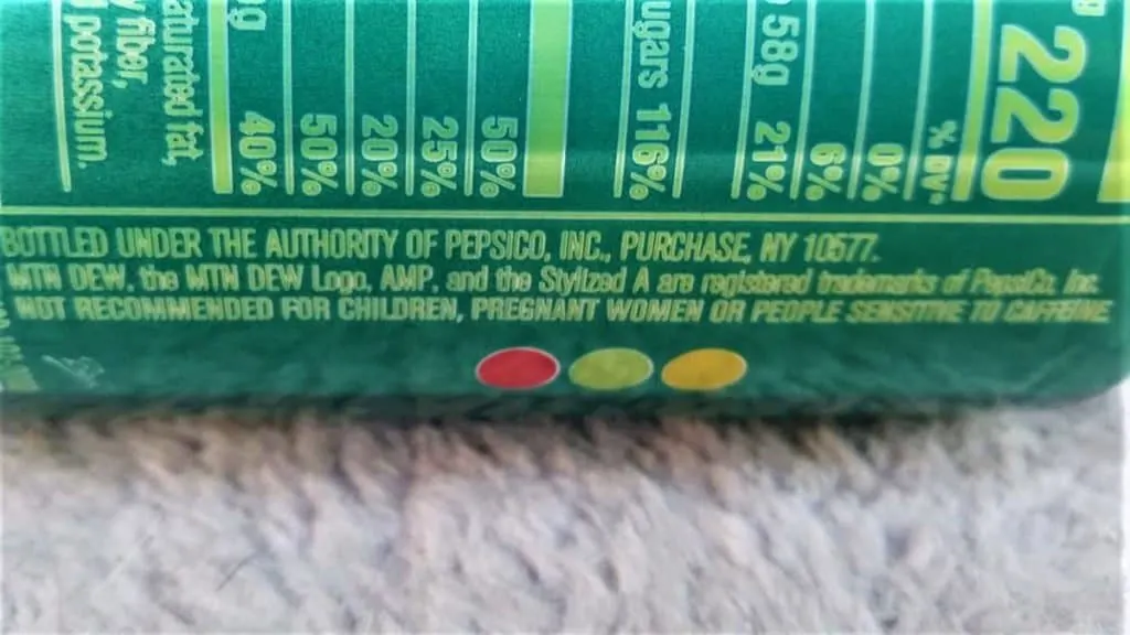 Warning Label on AMP Energy Drink