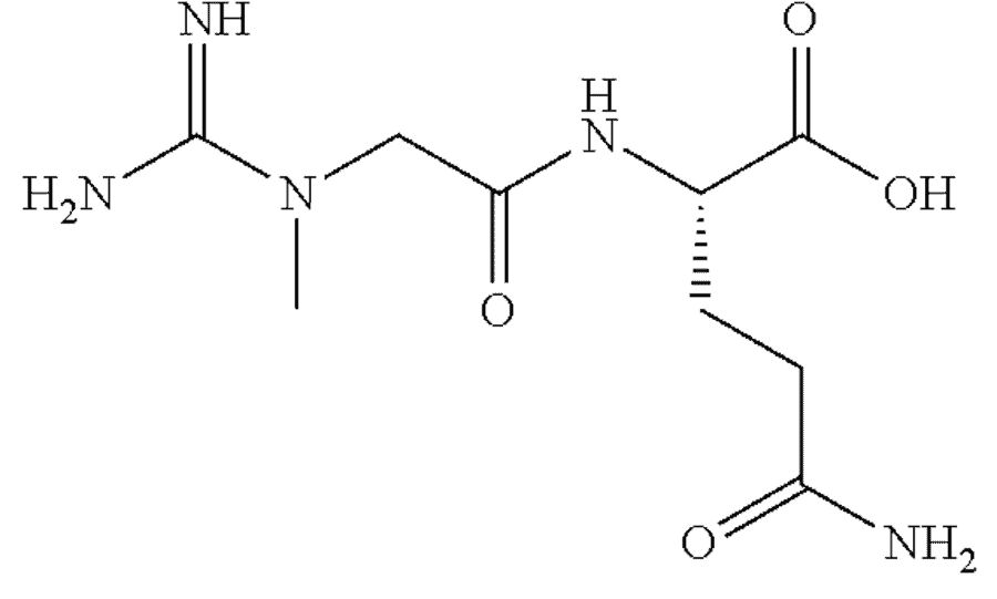 Chemical structure of creatyl-L-leucine