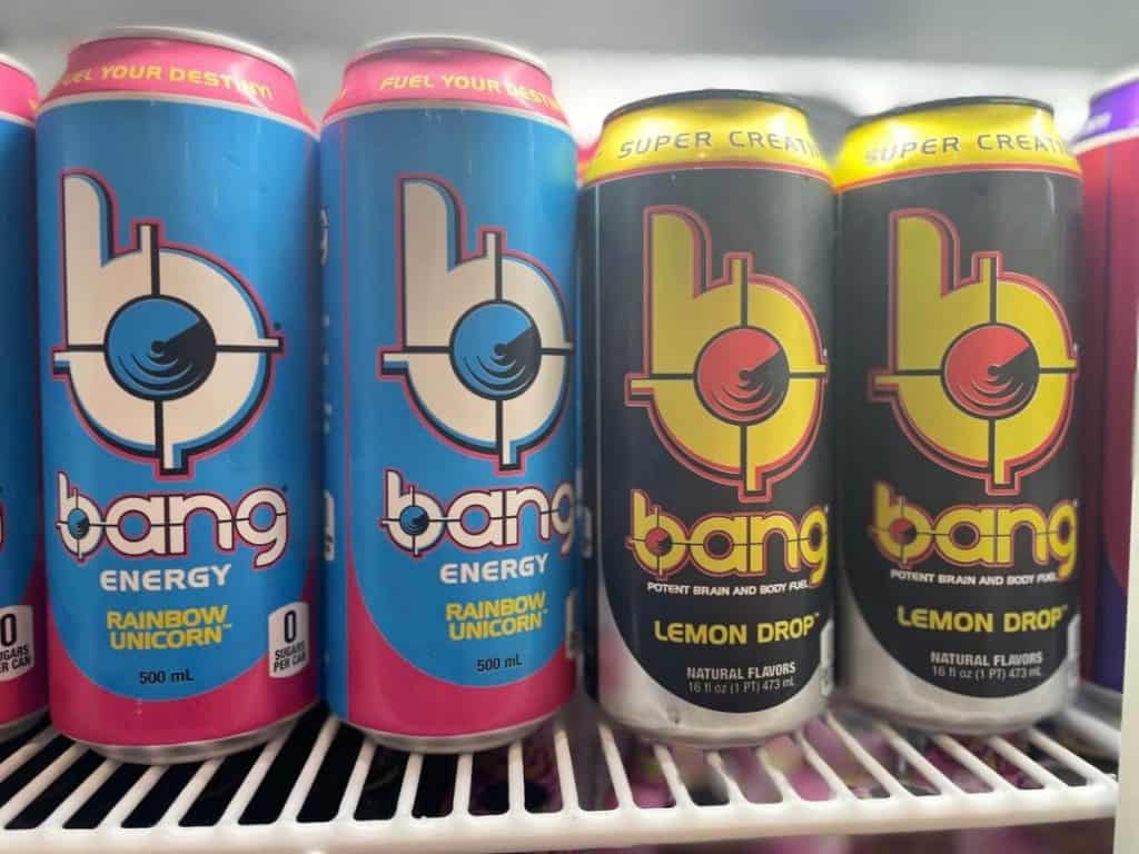 2 cans of Australian Bang energy drink and 2 cans of original Bang