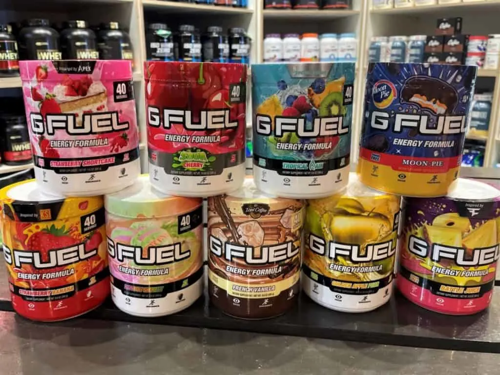 A selection of G Fuel Powder Flavors
