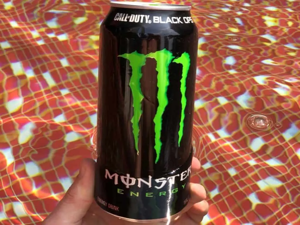 A can of Monster Energy.