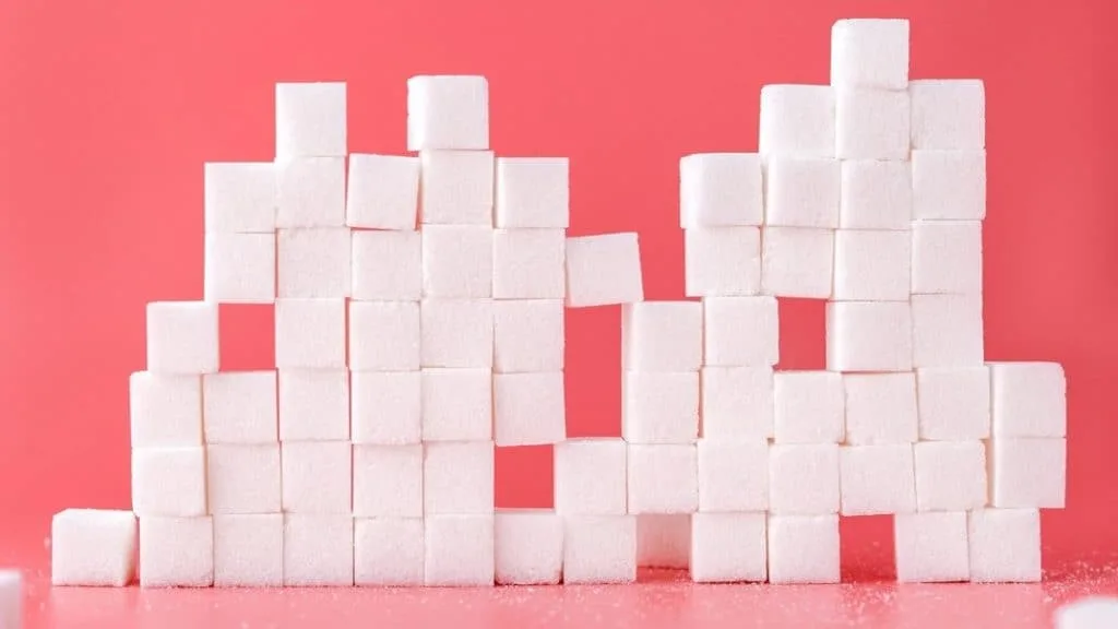A stack of sugar cubes