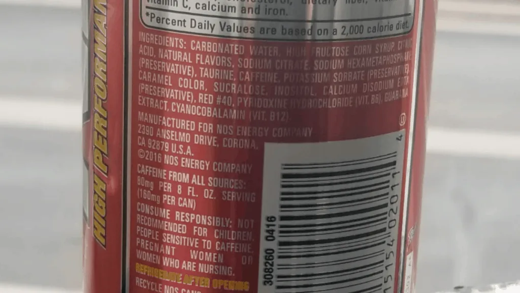 NOS Cherry flavor ingredients list