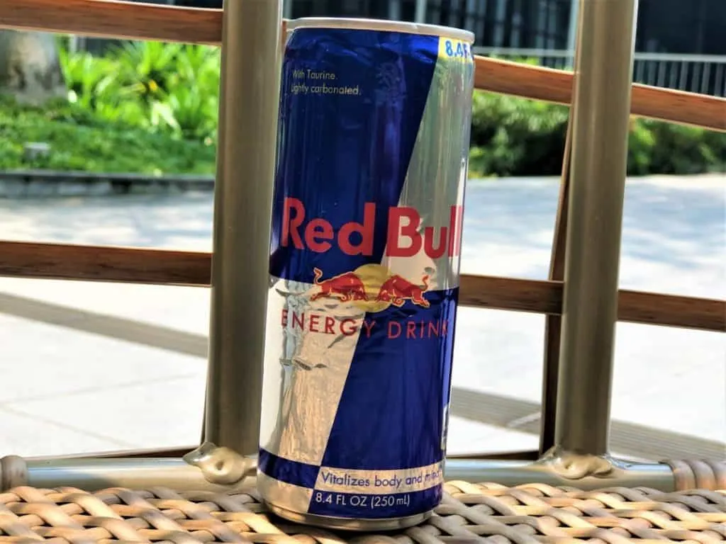 A can of Red Bull Energy Drink.