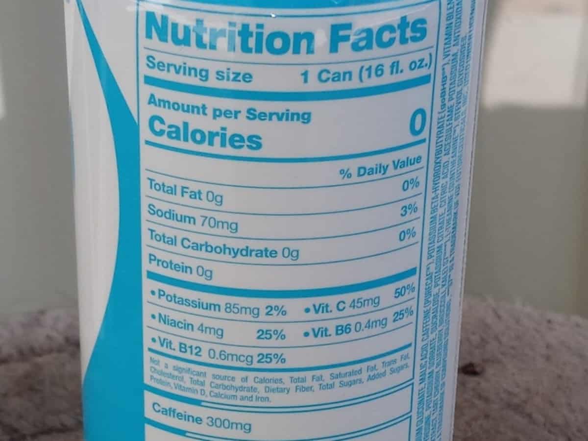 G Fuel Nutrition Facts 