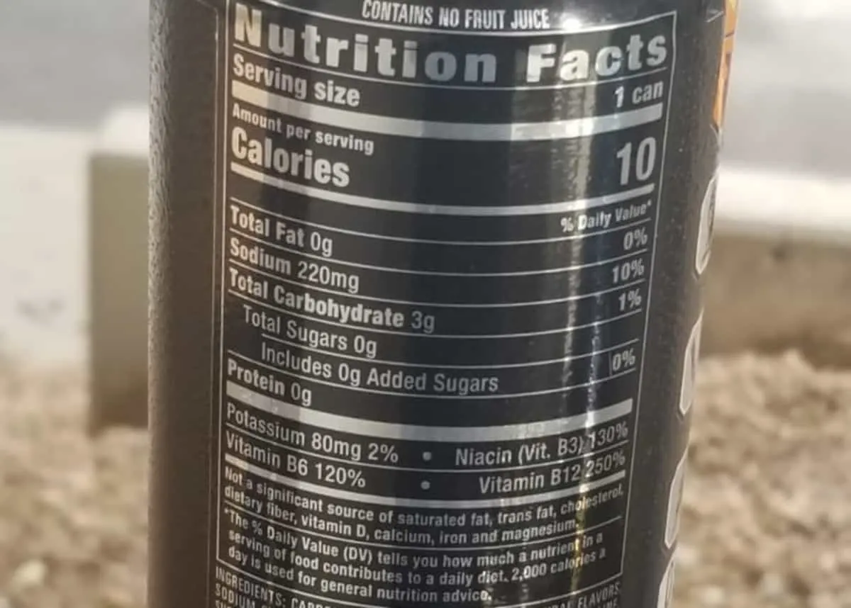 Reign Nutrition Facts