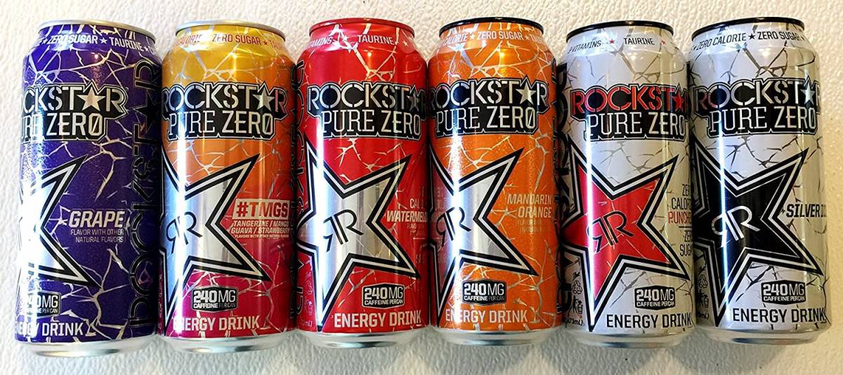 Rockstar Pure Zero cans in different flavors