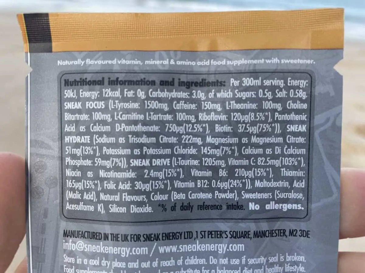 Sneak Ingredients and Nutrition Facts 