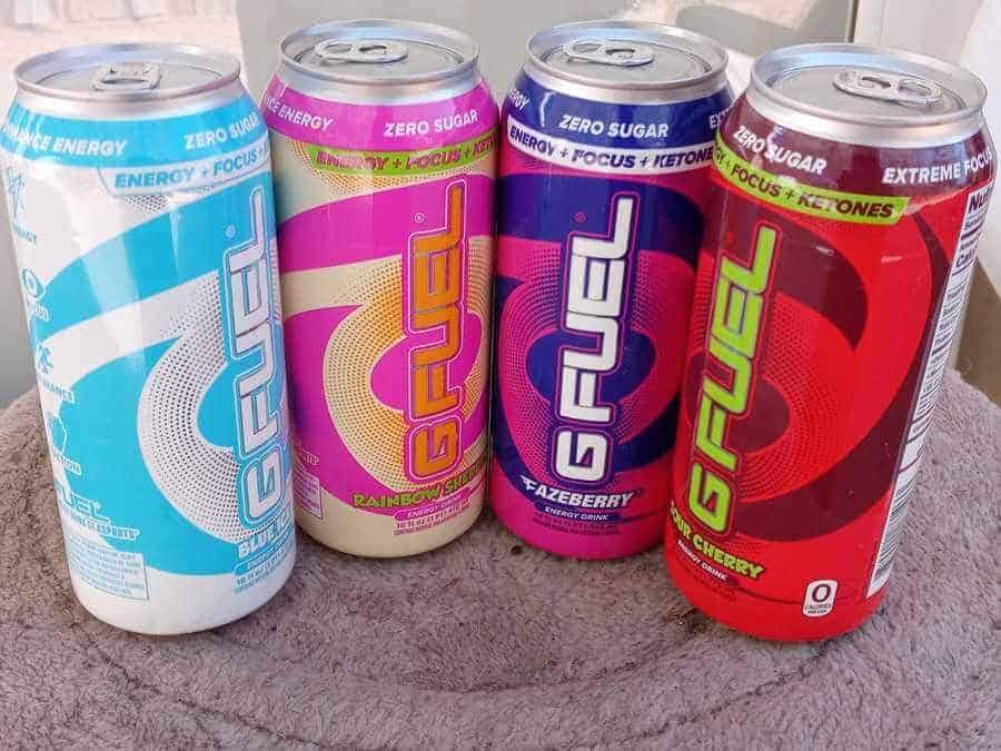 G Fuel energy drink cans