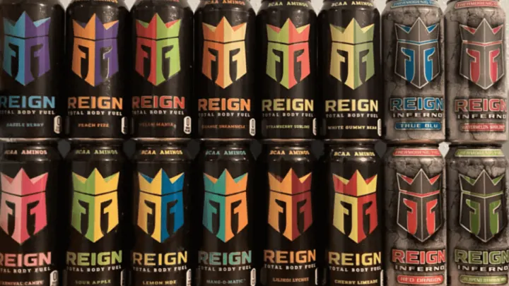 Reign energy drink cans