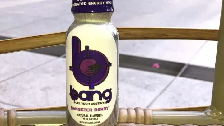 A 3 fl.oz bottle of Bang Energy Shot.