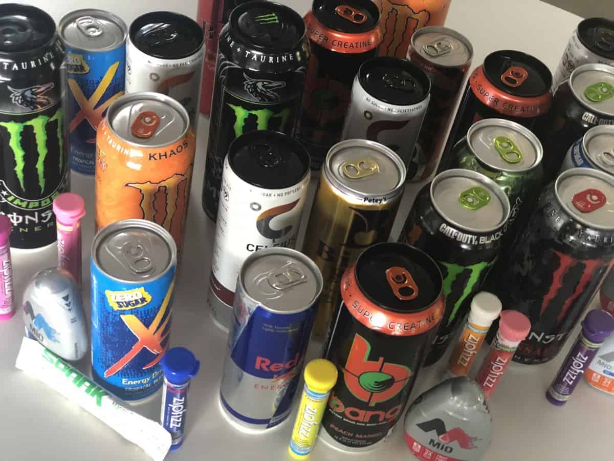 Cans of Energy Drinks