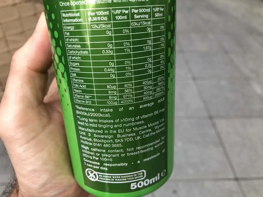 Moose Juice Nutritional Content