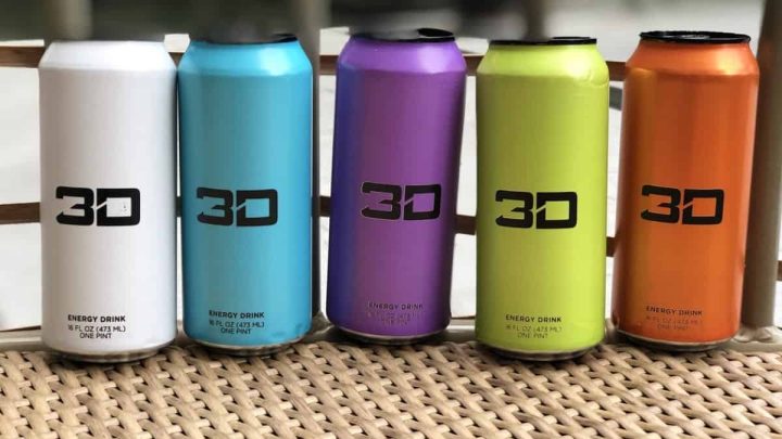 Cans of 3D Energy Drink
