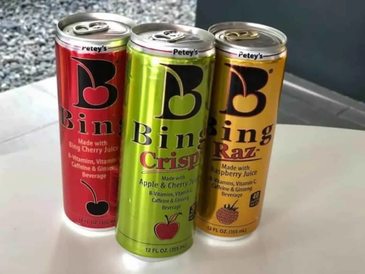 Three Bing energy cans