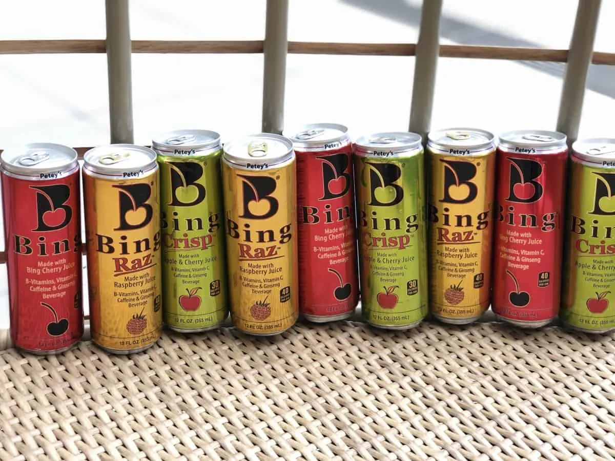 Bing Energy cans lined up