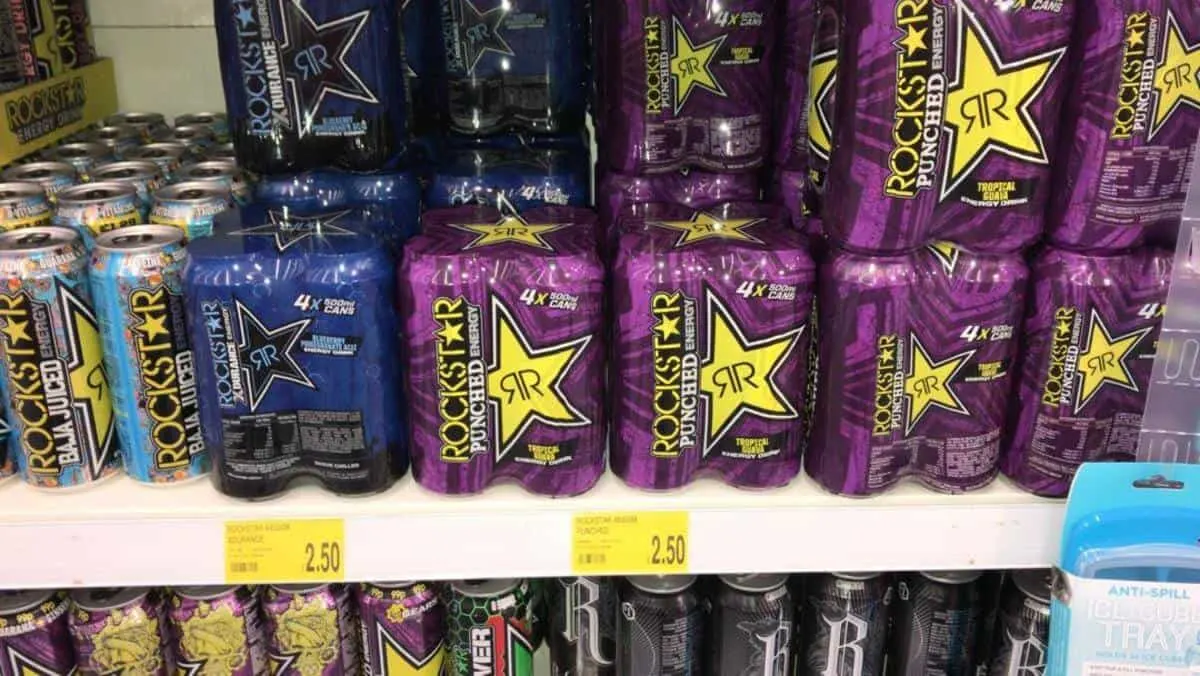Rockstar Energy Drinks in shelf