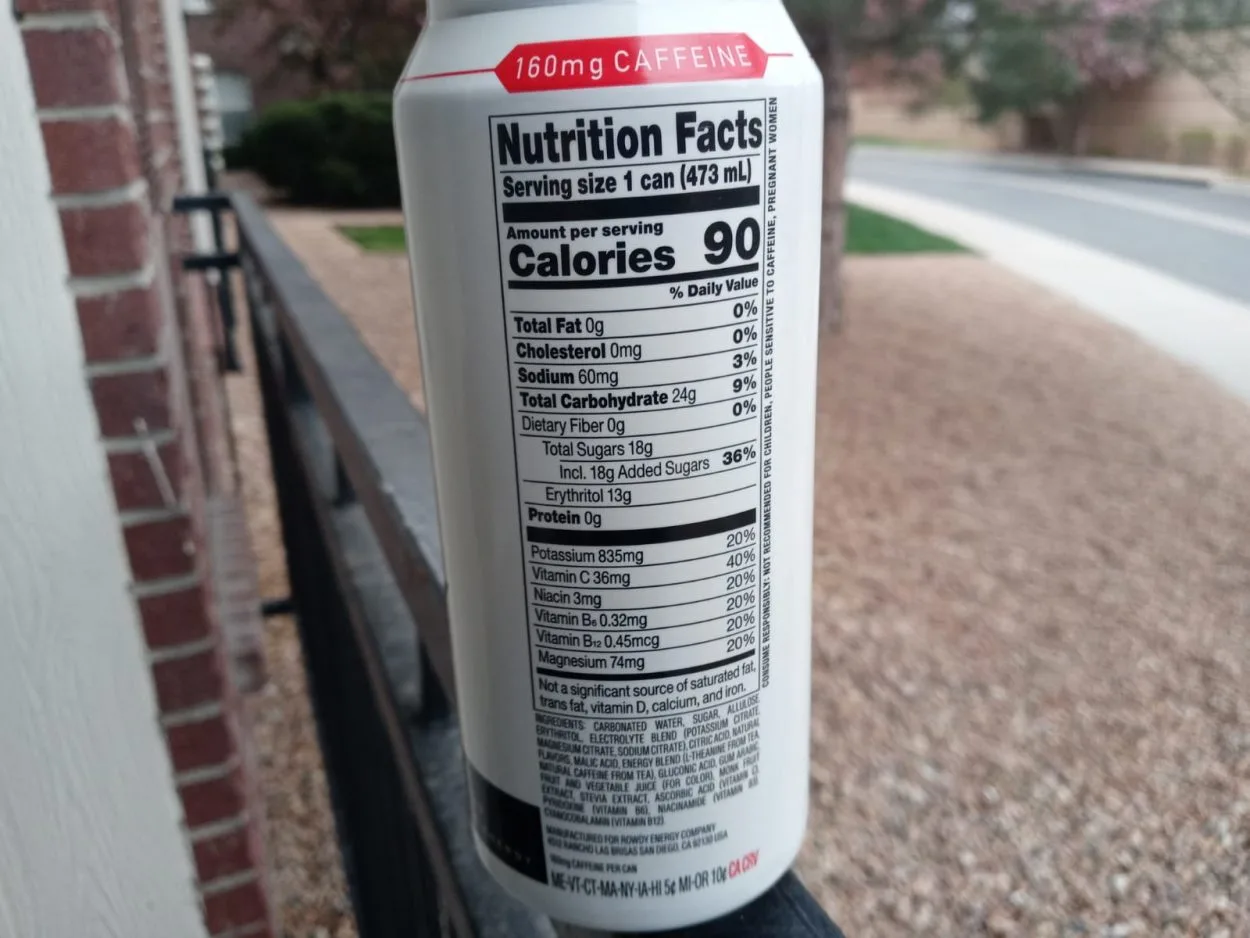 Nutrition Facts of Rowdy