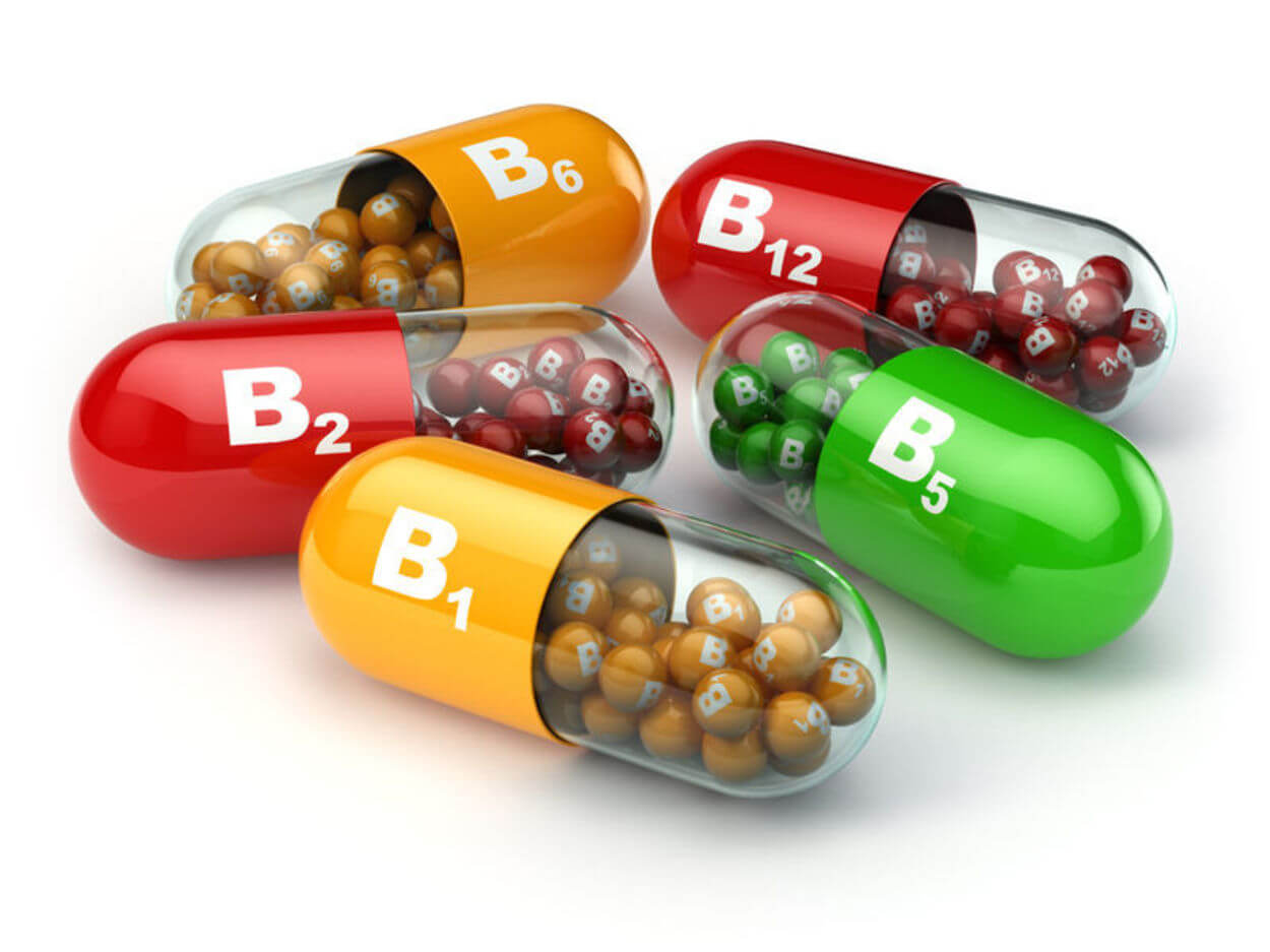 Capsules showing B Vitamins