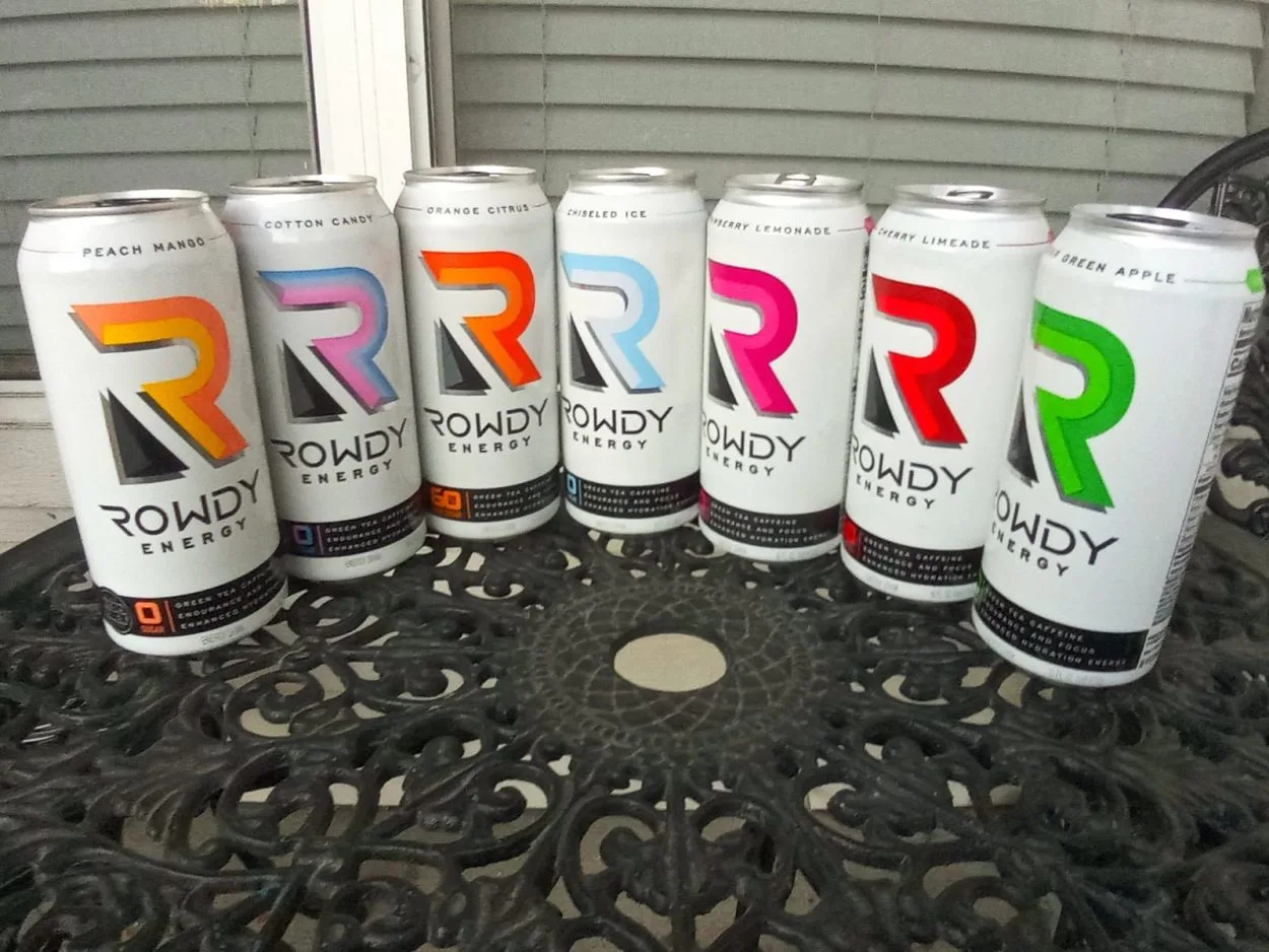 Rowdy energy drink cans