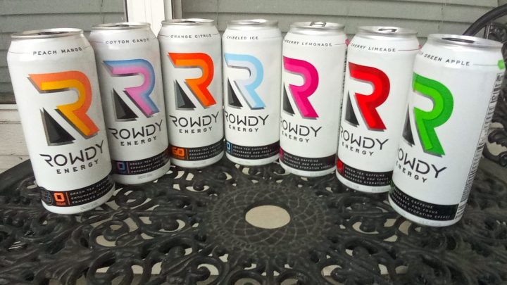 Rowdy energy drink cans