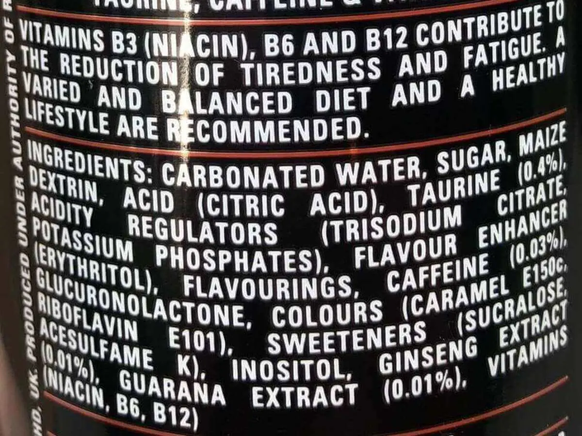 Ingredients Of Rockstar Energy Drink