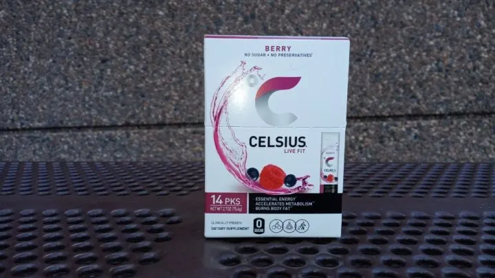 A box of CELSIUS On-The-Go