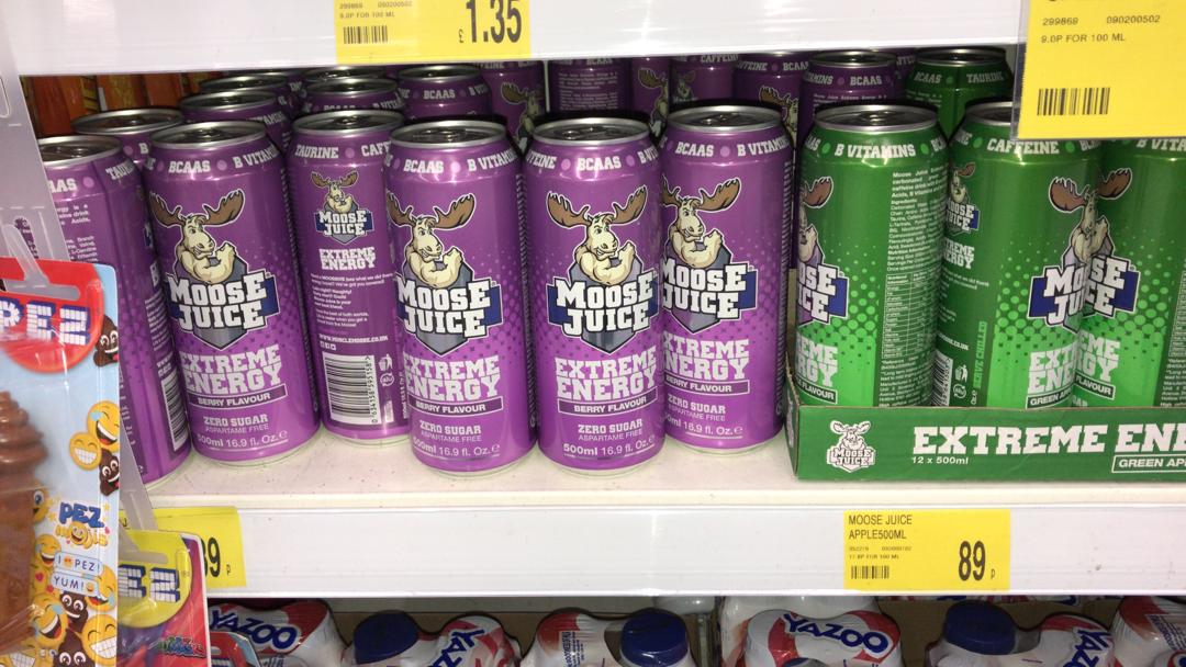 Moose Juice on Supermarket Shelf