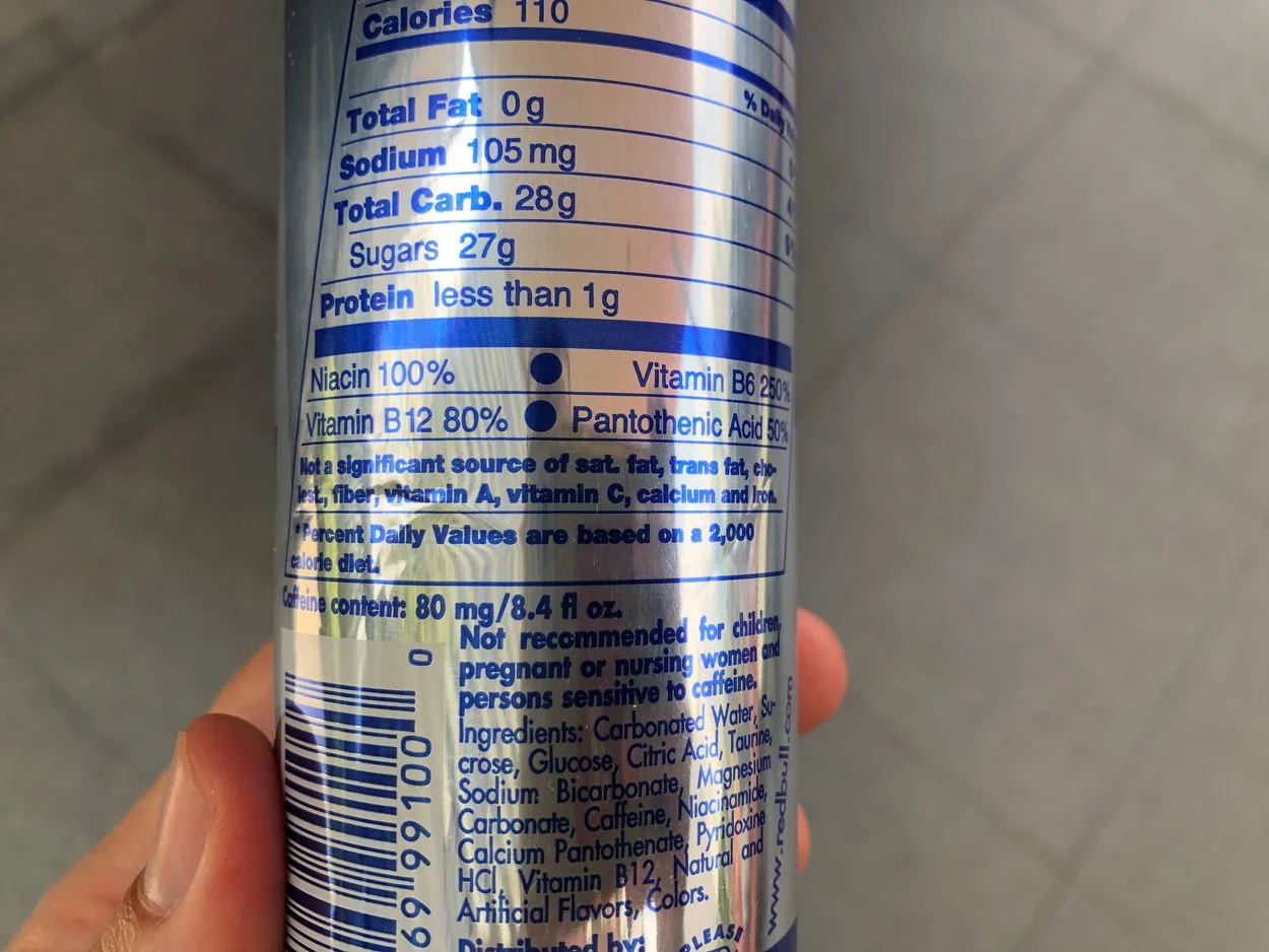 Red Bull nutrition facts
