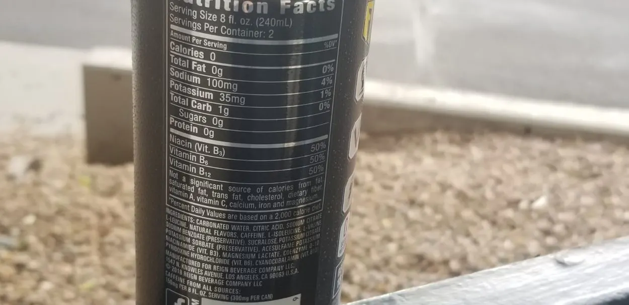 Reign nutrition facts