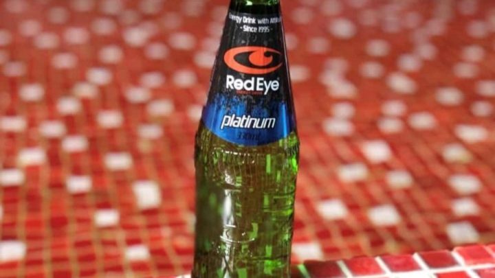 A bottle of Red Eye Energy Drink