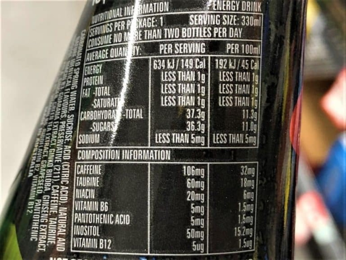 Nutrition Facts of Red Eye