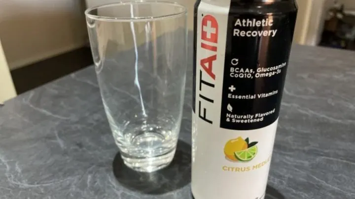 A glass and FitAid
