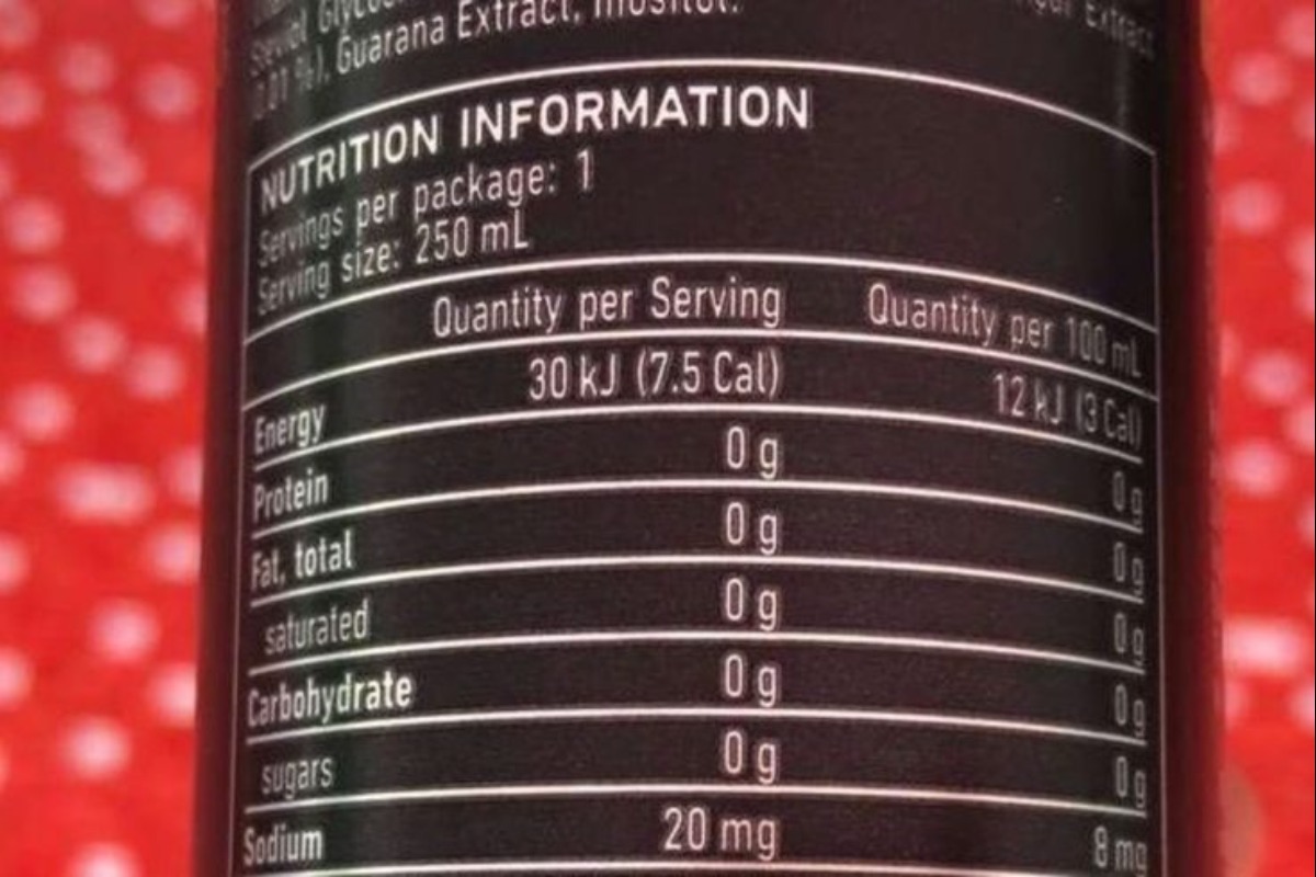 Nutrition Facts of 28 Black