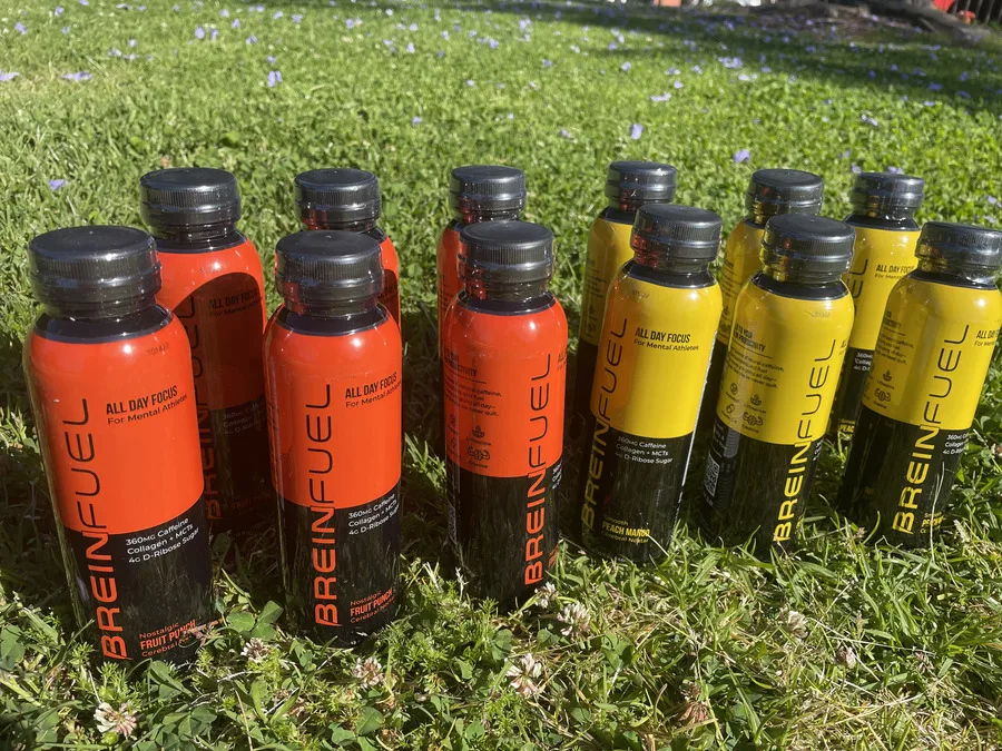 Different flavored bottles of BreinFuel