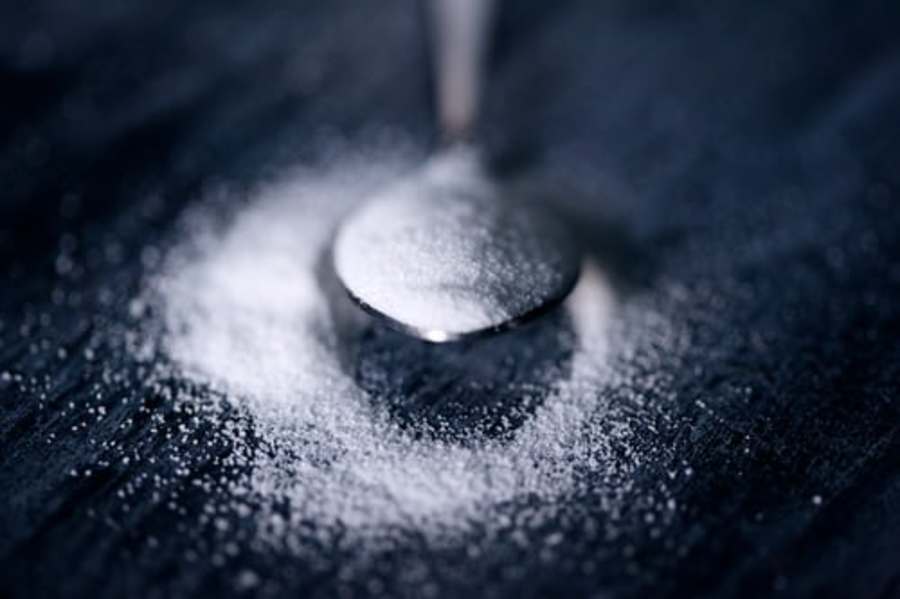 Powdered sugar in a spoon