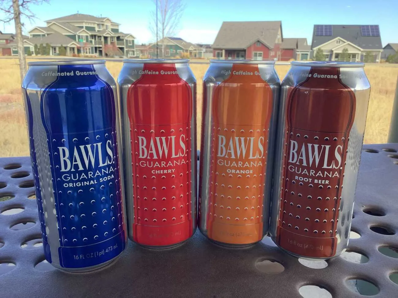 4 different flavors of Bawls energy drink