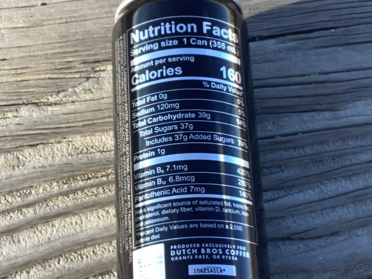 Blue Rebel Energy drink contains 160 calories