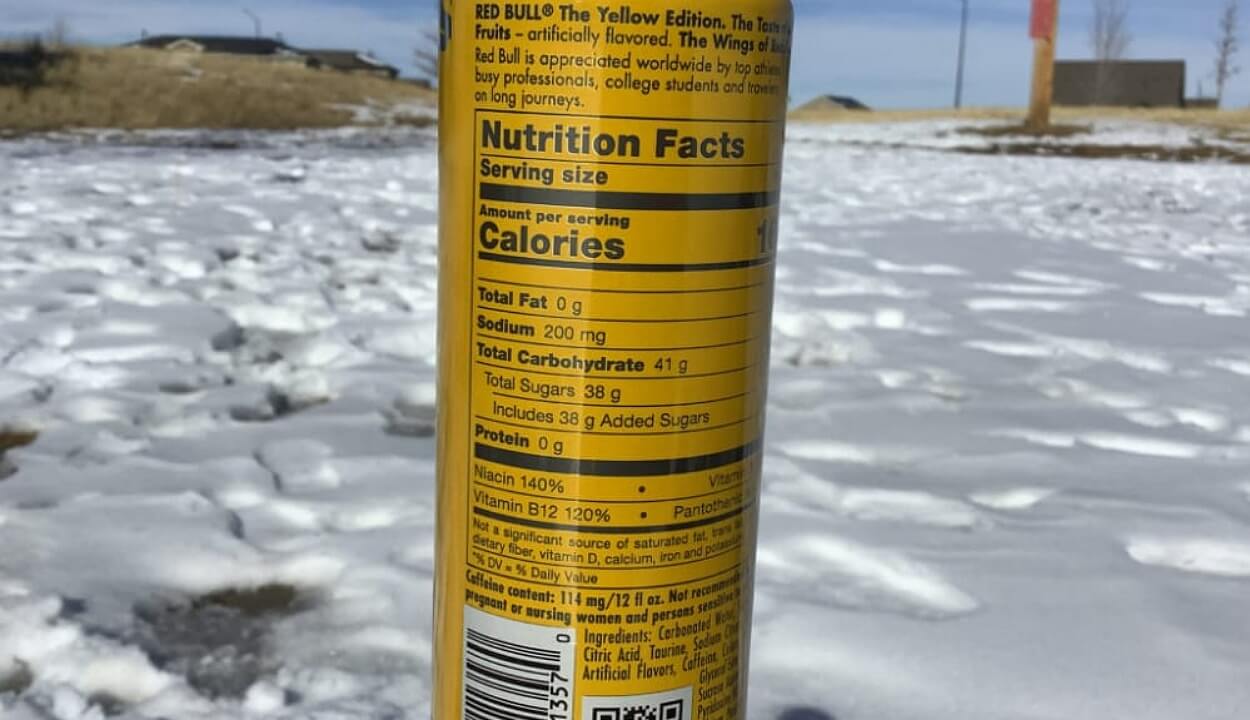 Red Bull Yellow Edition Nutritional facts 