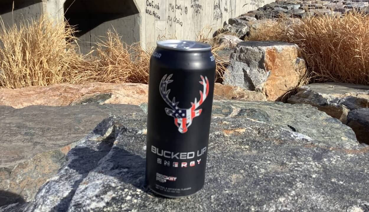 A can of Bucked Up Energy drink