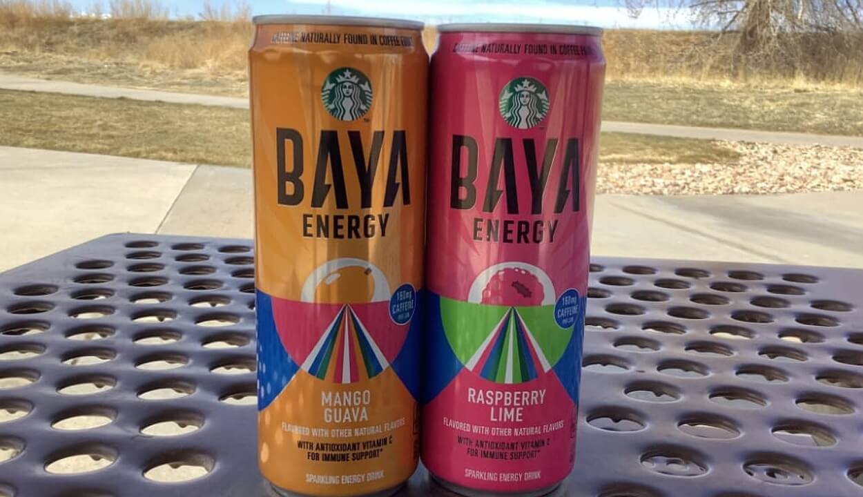 Mango guava and raspberry flavors of Baya energy drink