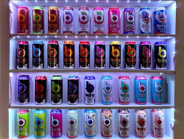 Cans of Bang Energy Drink in several flavors