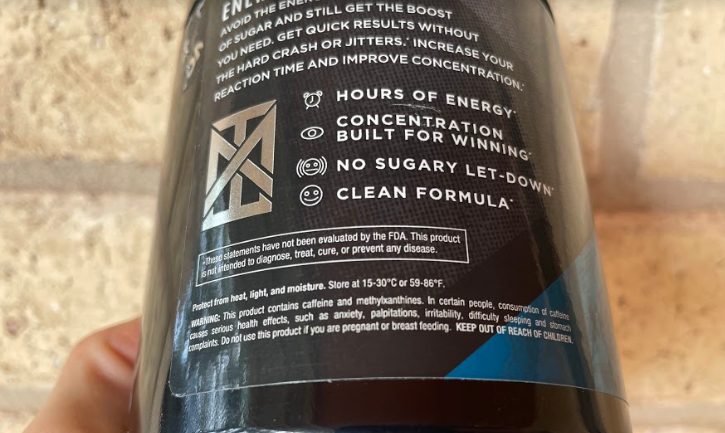 Back of the label of Mixt energy