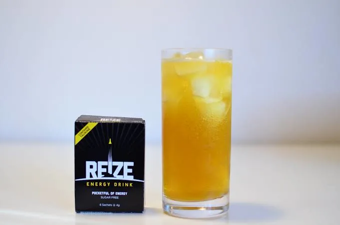 Reize energy drink in a glass