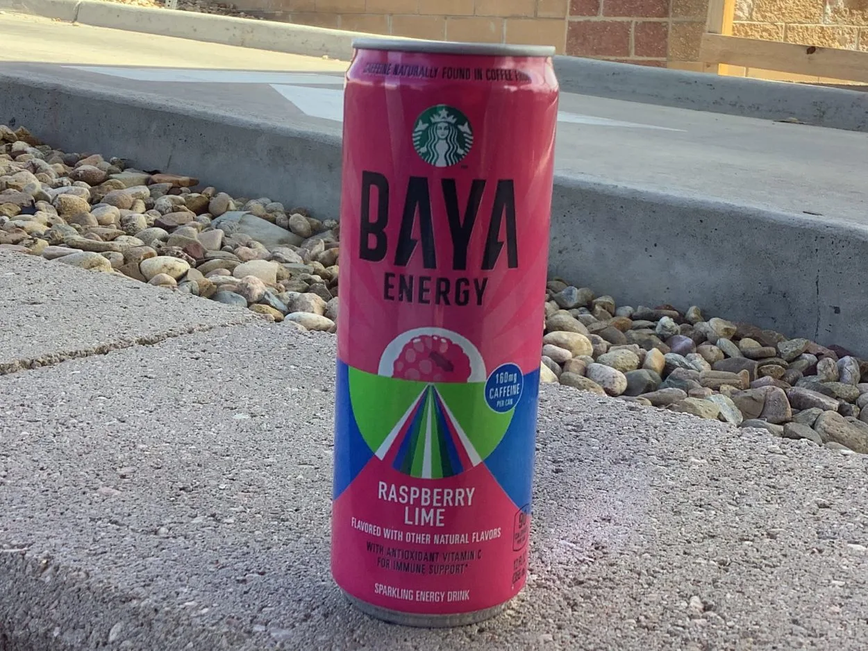 A can of Baya in Raspberry lime