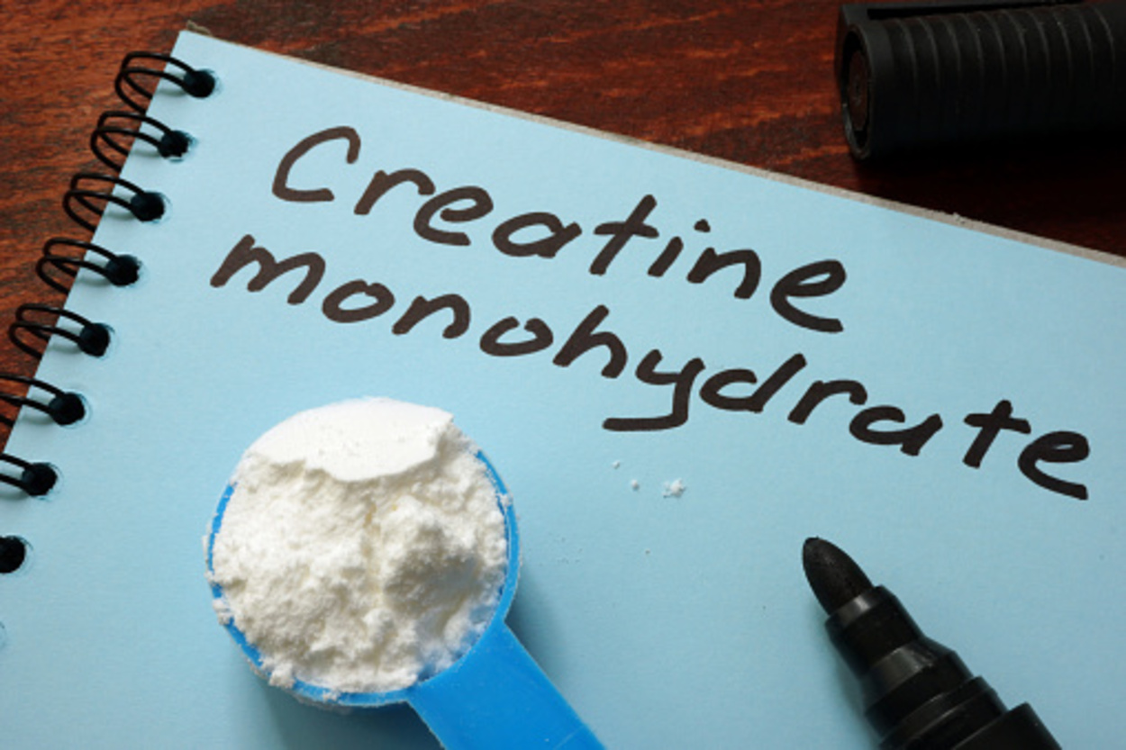 A scoop of creatine monohydrate