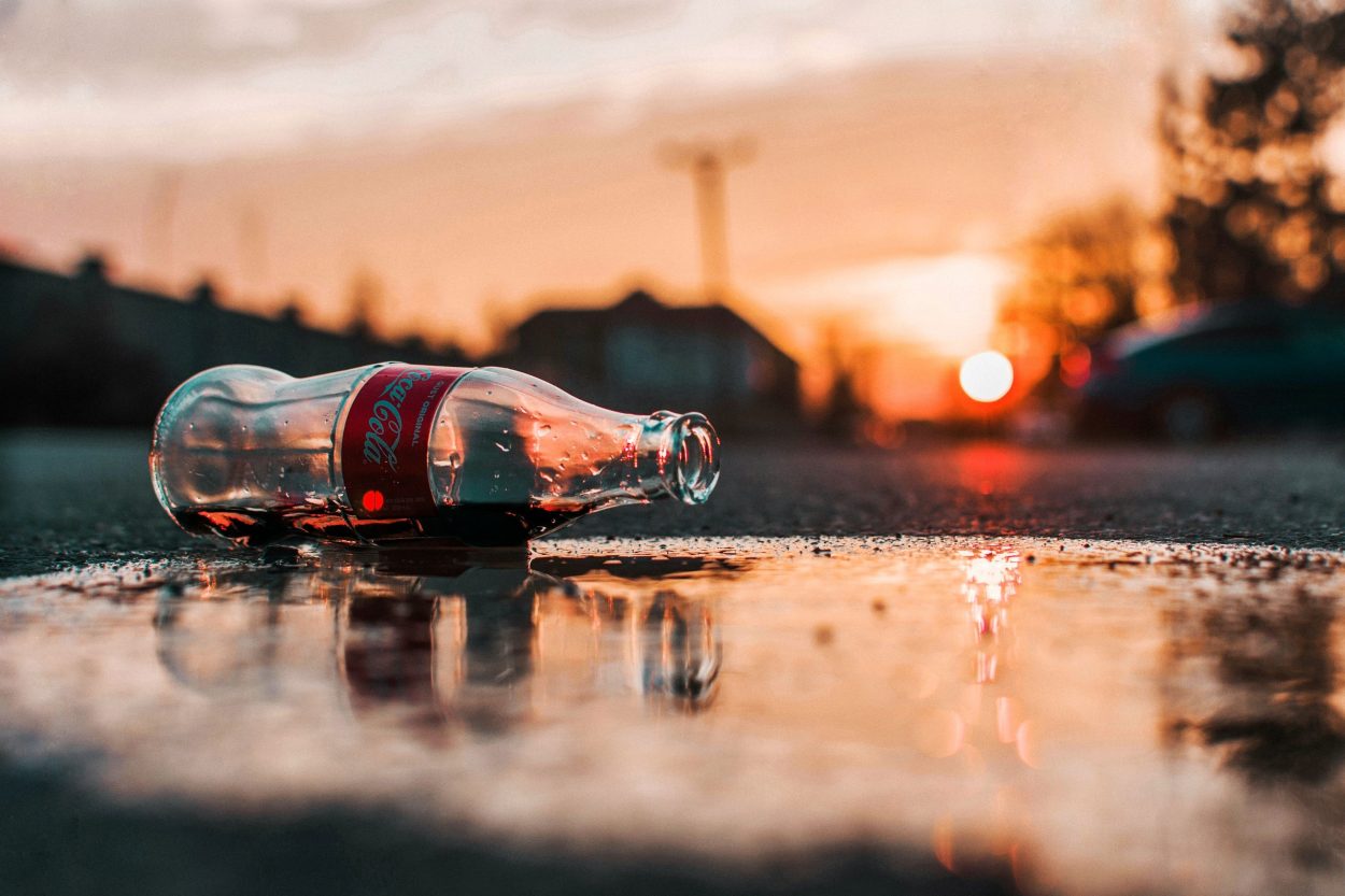 A glass bottle of Coca-Cola soda 