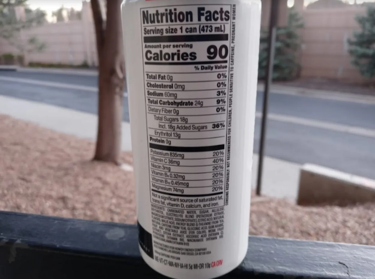Rowdy Energy Drink Nutritional Information