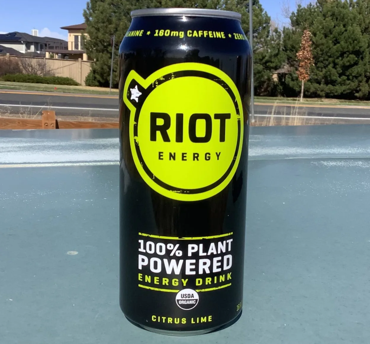 A can of Riot in Citrus Lime flavor