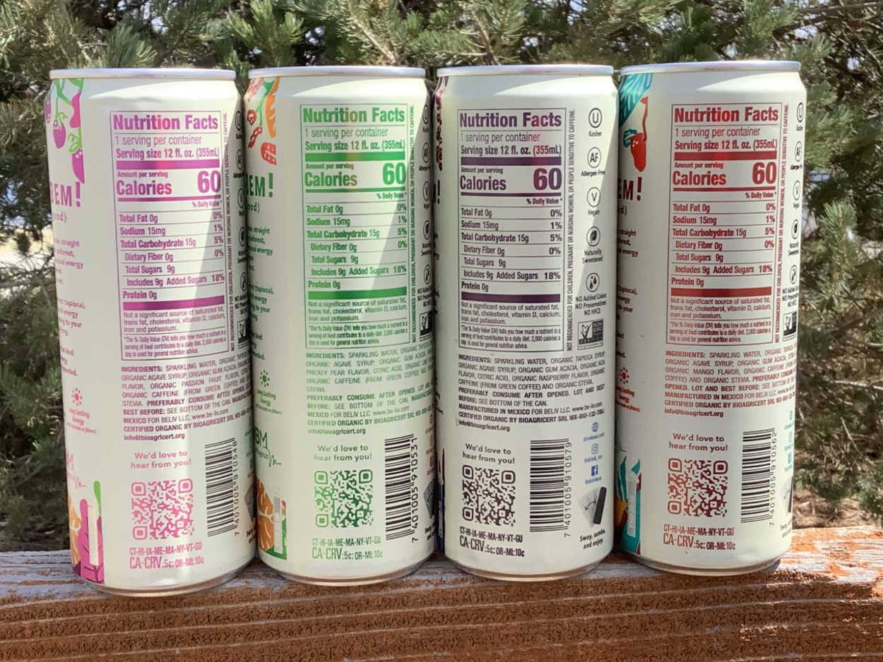 Four cans of OCA and their nutritional facts